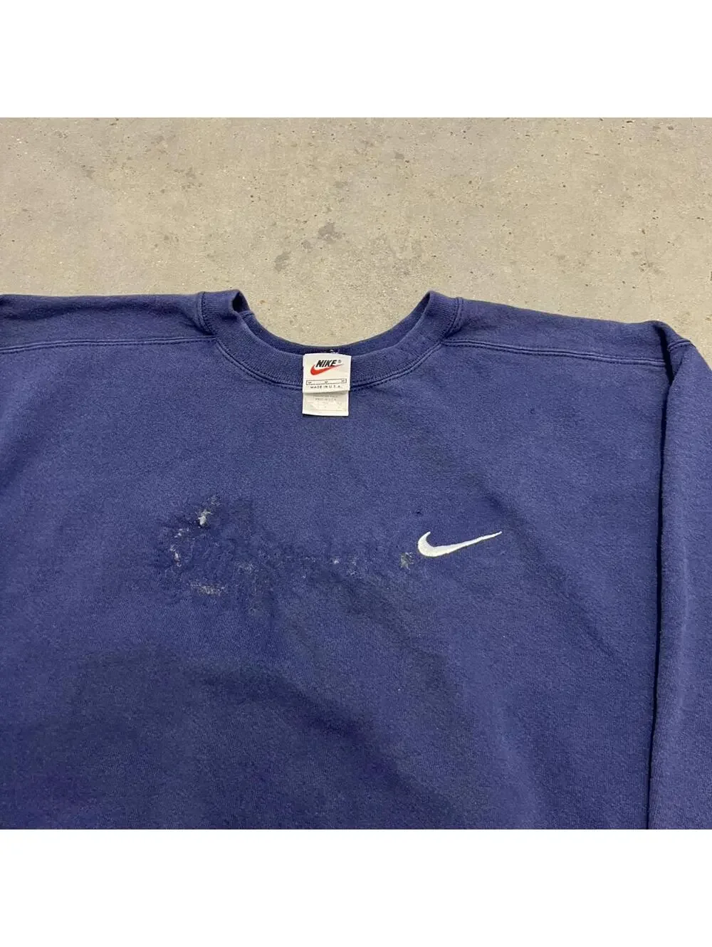 vintage nike made in usa navy small swoosh la dodgers crewneck size medium